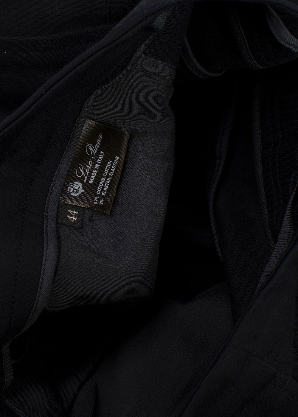 Loro Piana Black Cotton-blend Tapered Trousers