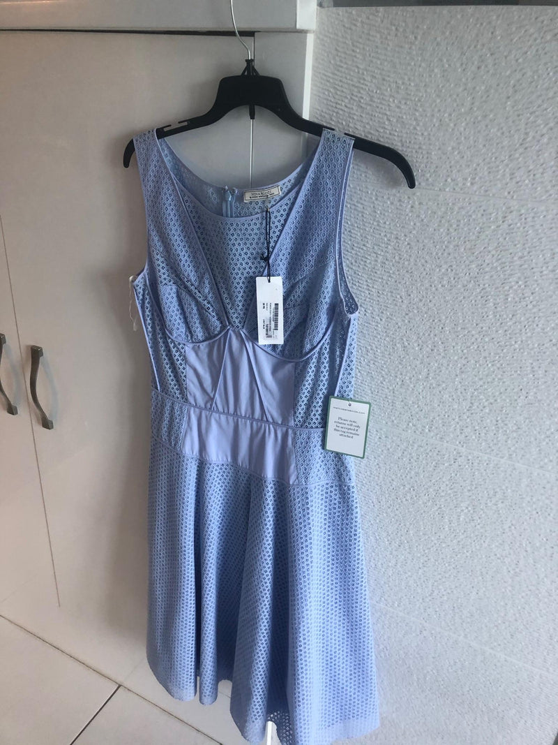 Blue Broderie Anglaise Sleeveless Dress