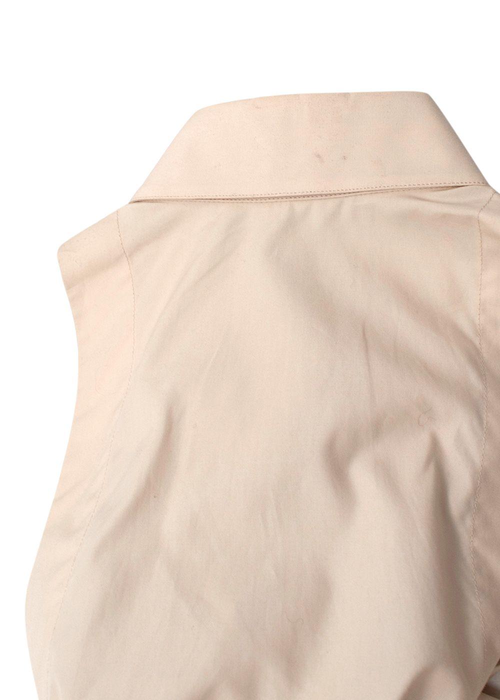 Alaia Beige Poplin Drawstring Waist Sleeveless Shirt