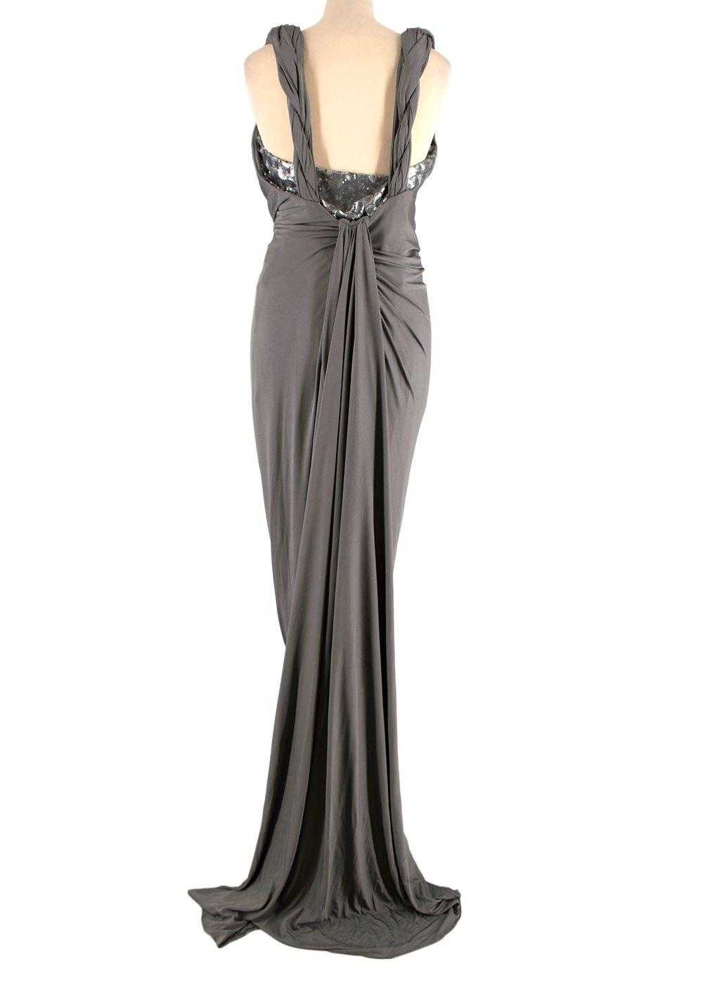Donna Karan Braided Front Twist Gown