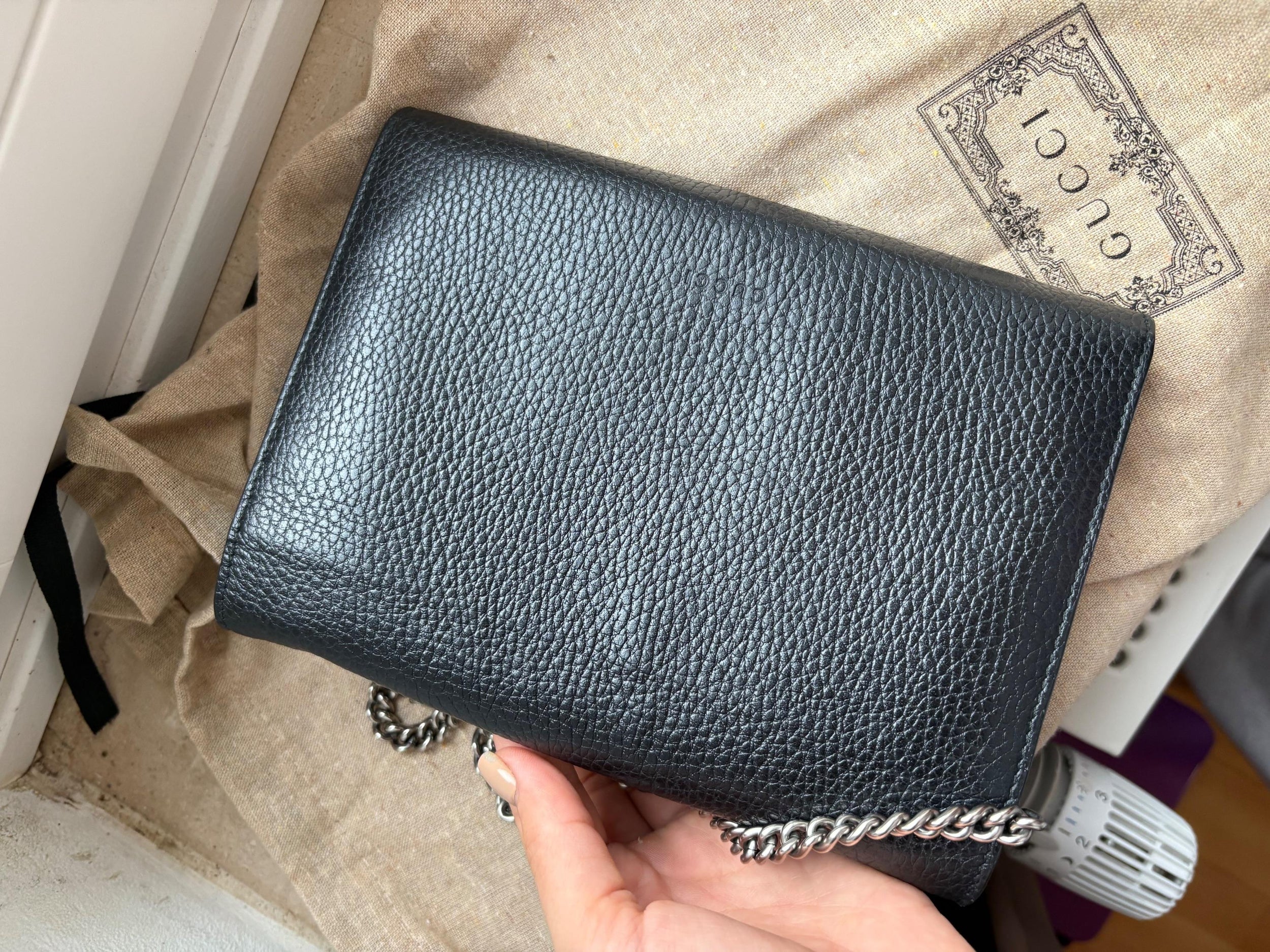 Gucci Black Leather Dionysus Crossbody Bag