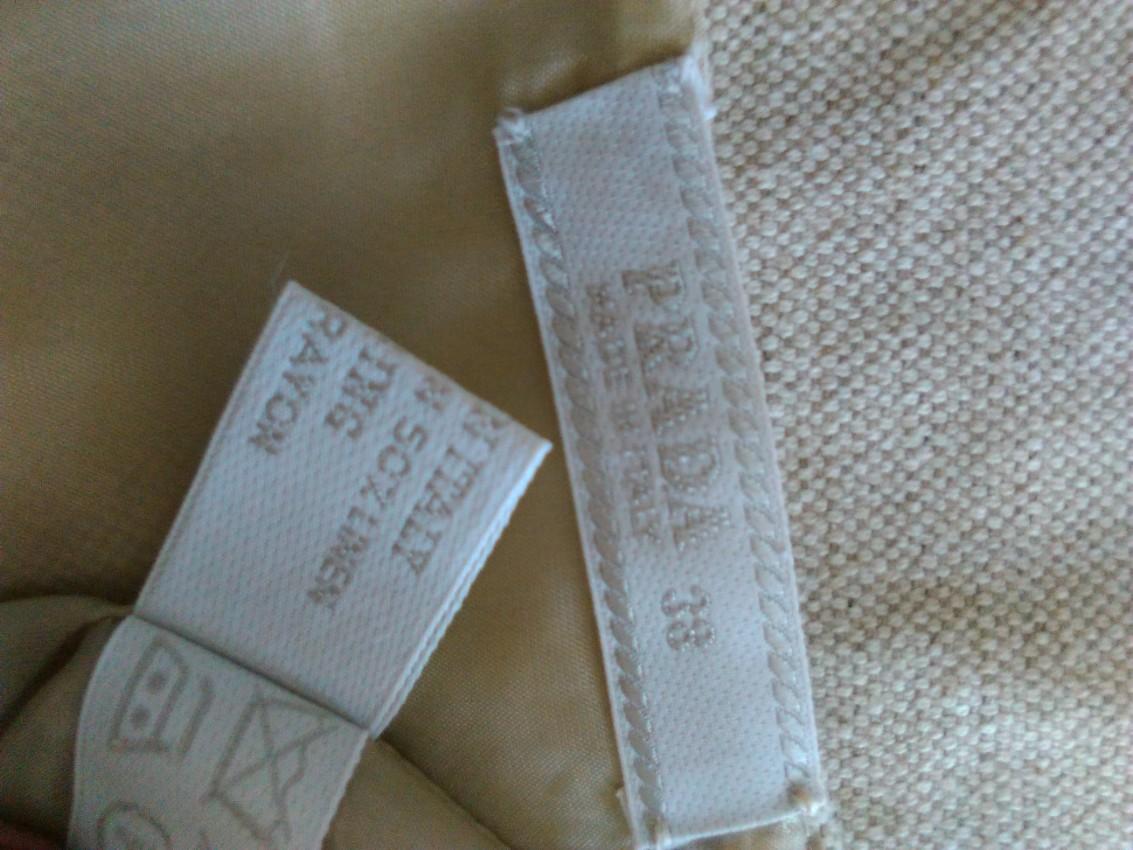 Prada linen and cotton-blend pencil skirt