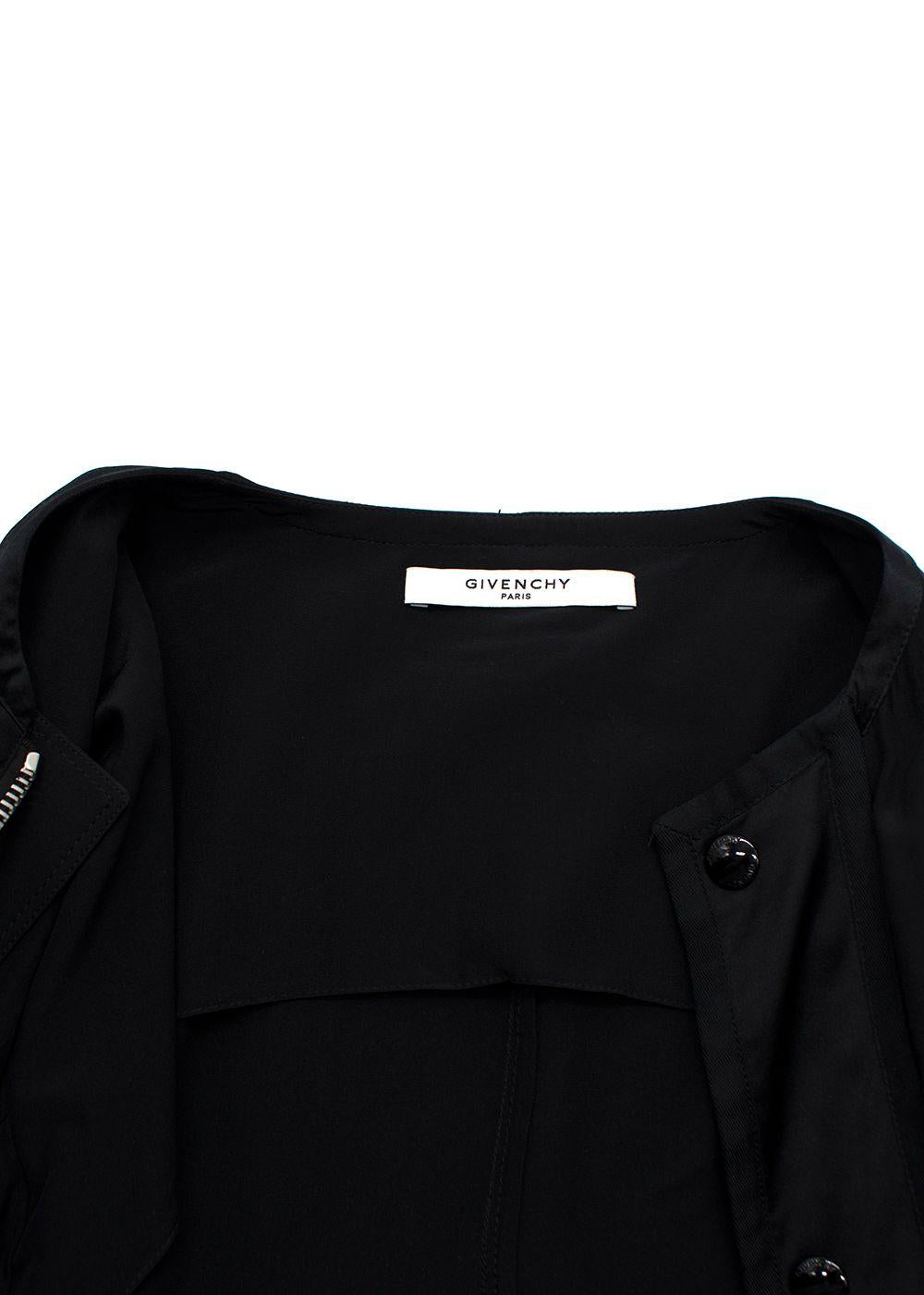 Givenchy Black  Belted  Silk Blend Utility Jacket
