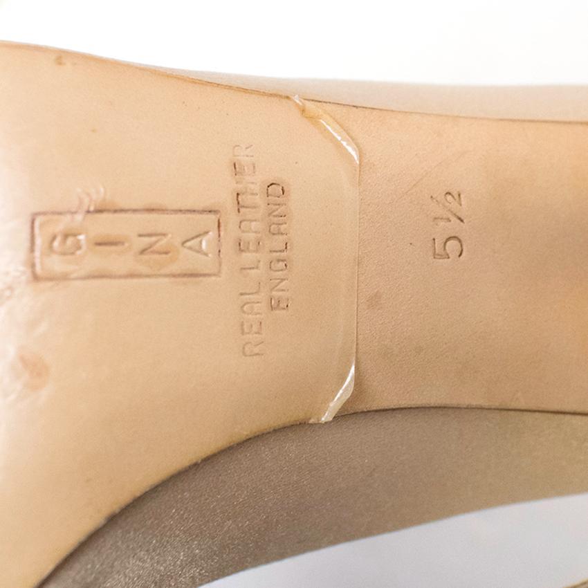 Gina Camel Satin Peep-Toe Heels