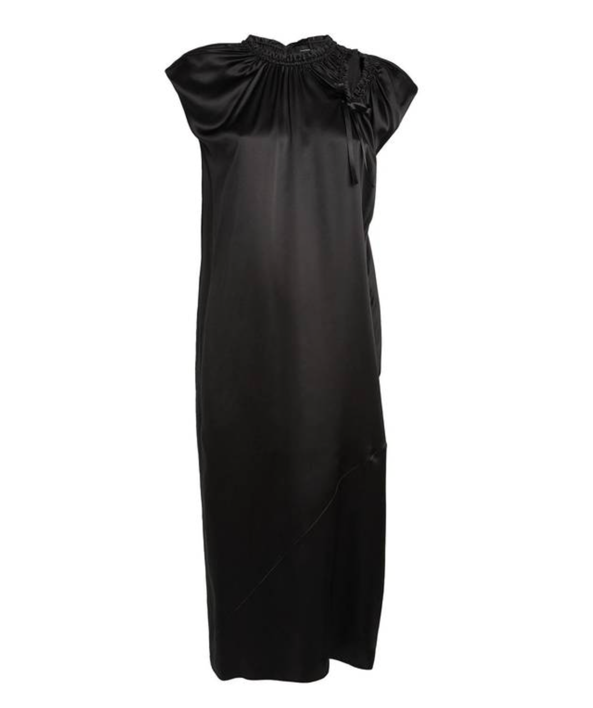 Simone Rocha Tie-Detailed Ruched Silk-Satin Midi Dress