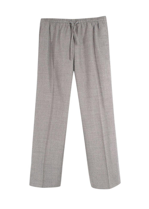 Joseph Grey Tailored Drawstring Waist Wool Trousers