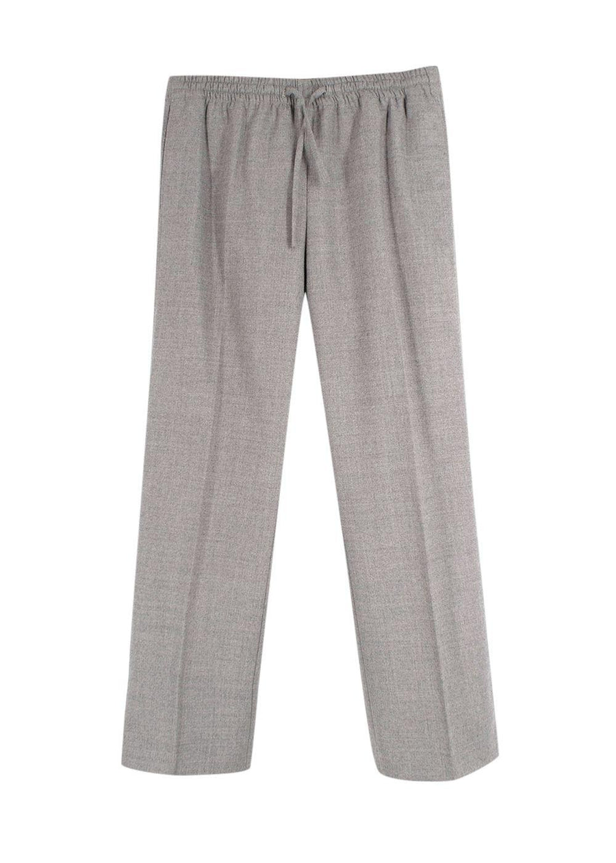 Joseph Grey Tailored Drawstring Waist Wool Trousers