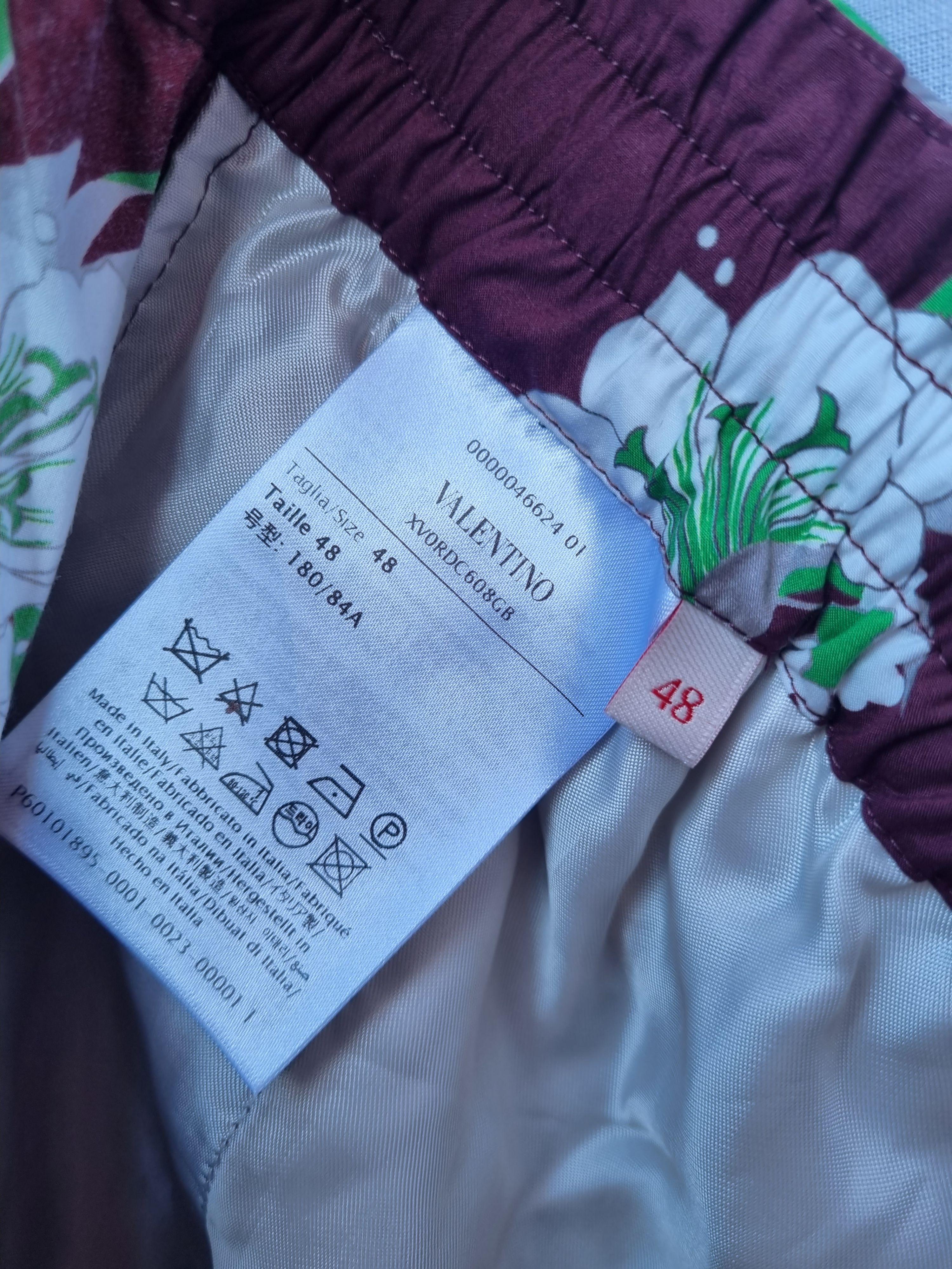 Burgundy & green floral shorts