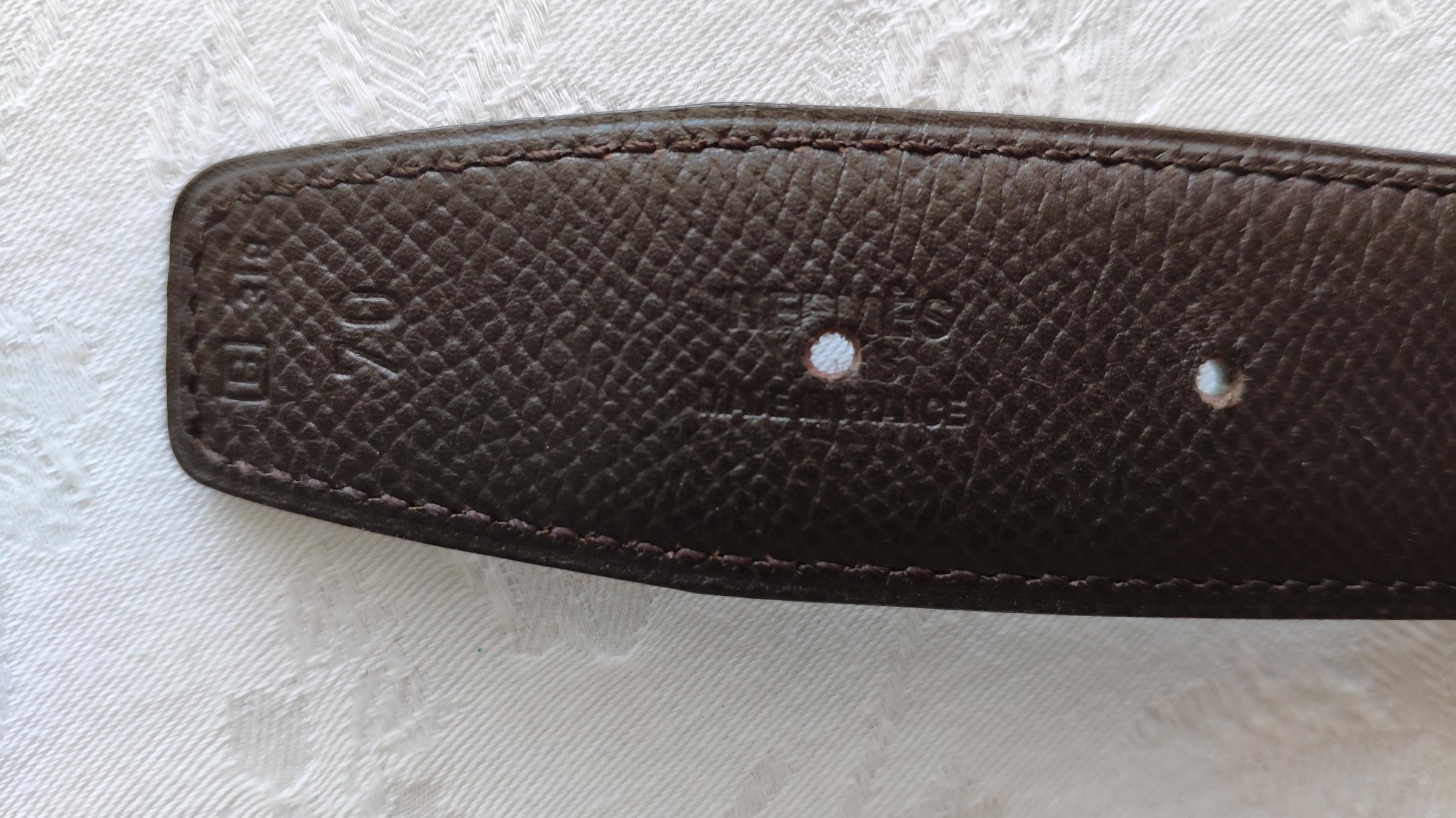 Hermes cuir seul brown leather belt strap