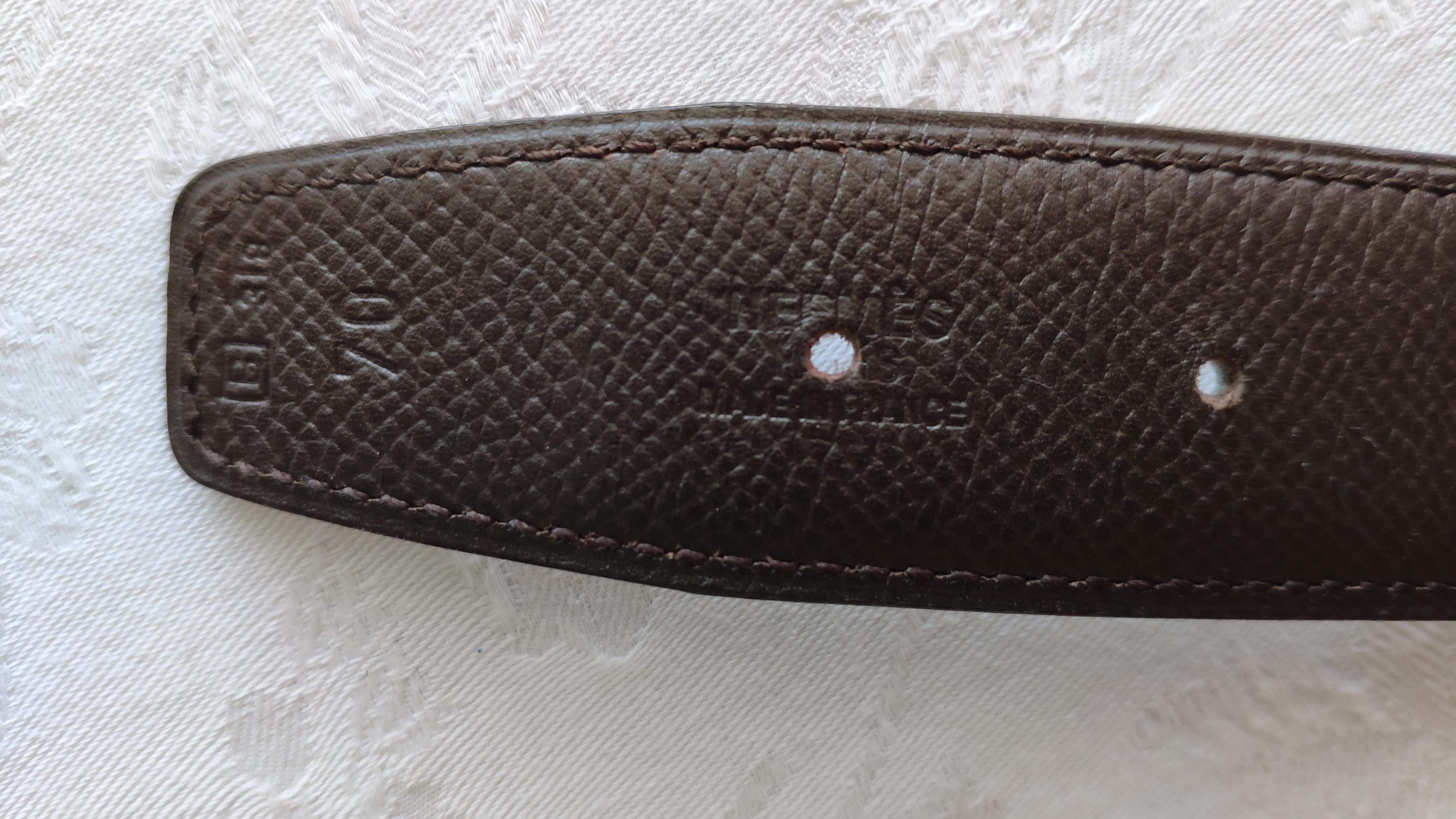 Hermes cuir seul brown leather belt strap