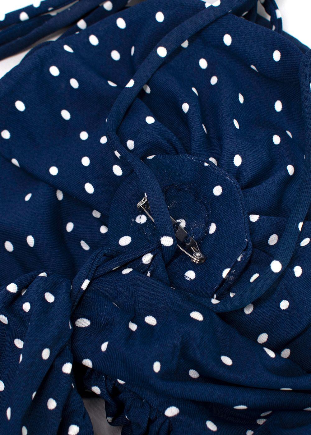 Magda Butrym Navy Polka Dot Halterneck Dress