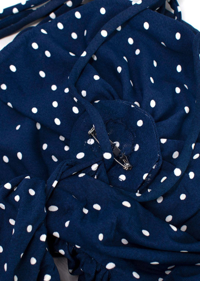 Magda Butrym Navy Polka Dot Halterneck Dress