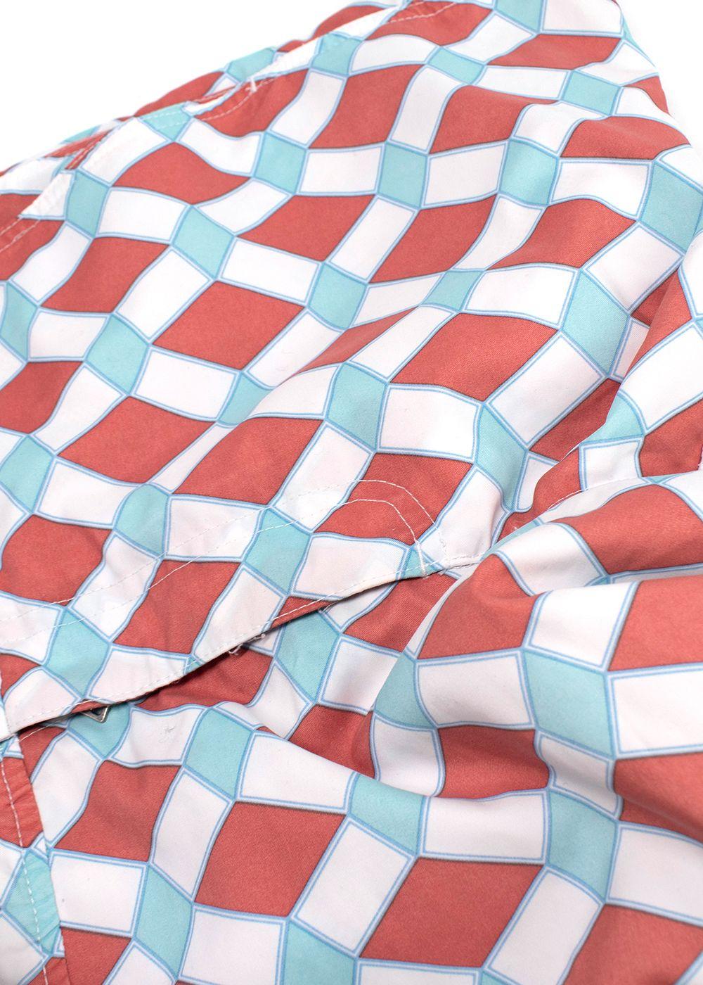 Pink House Mustique White and Orange Tile-print Shorts
