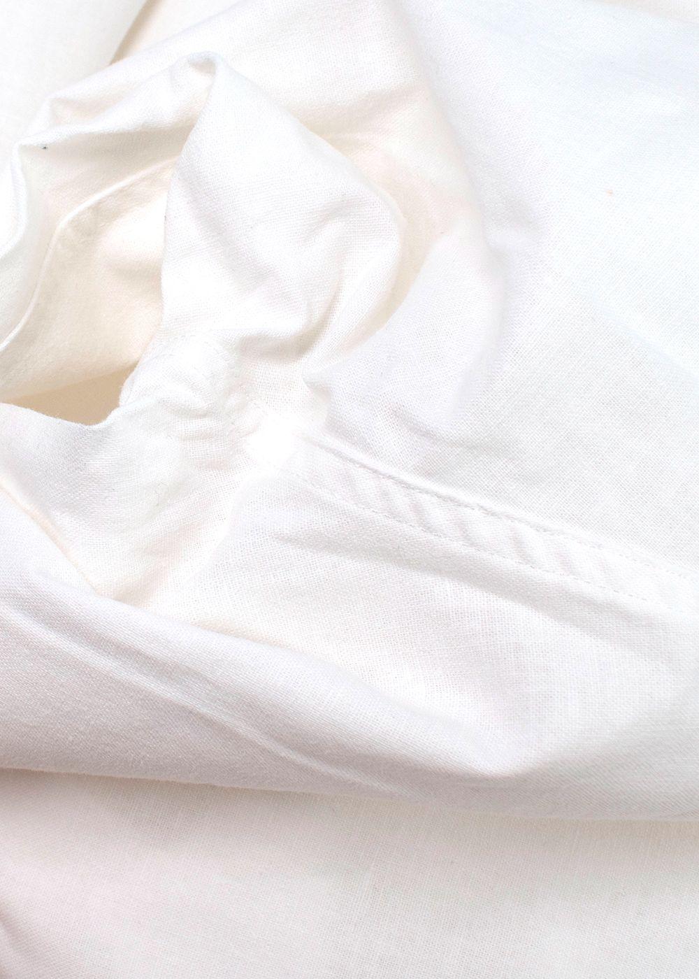 Pink House Mustique White Linen-blend Trousers