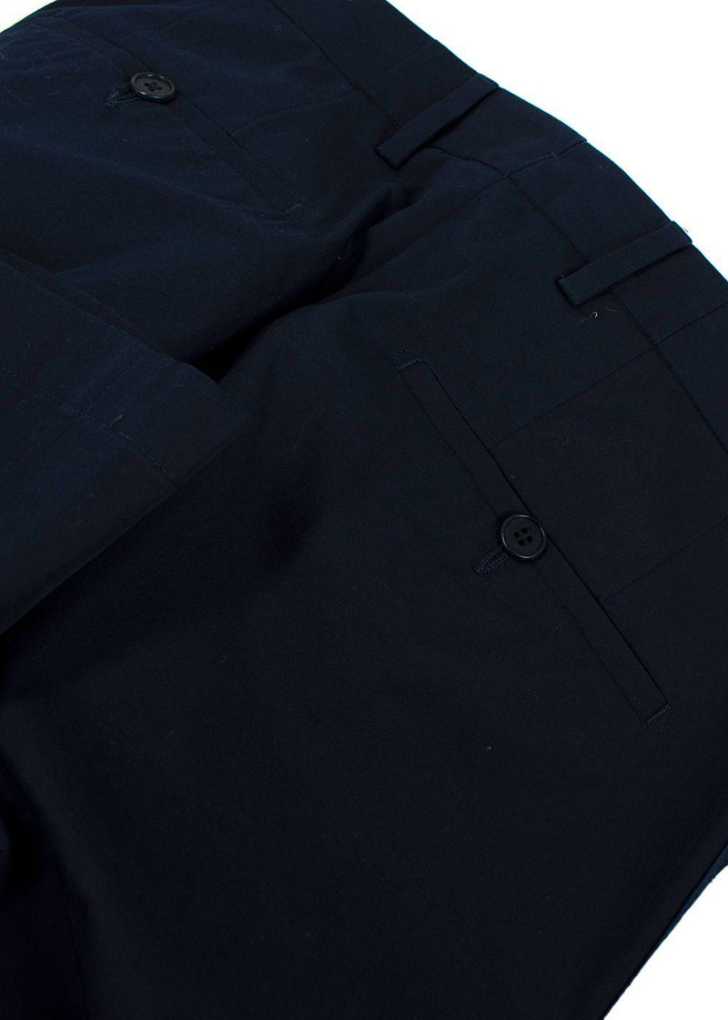 Lanvin Navy Cotton Tailored Trousers