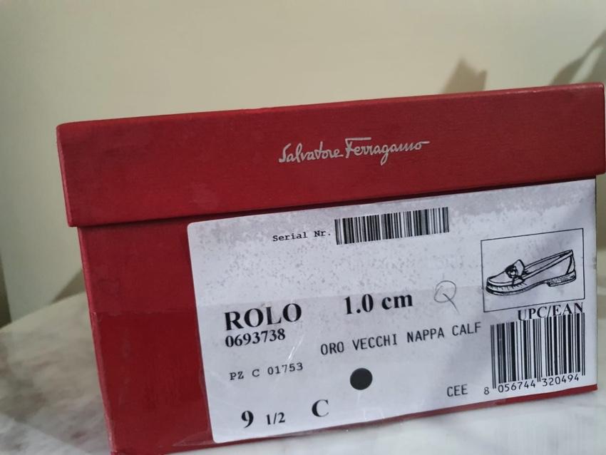 Ferragamo Metallic Leather Rolo Loafers