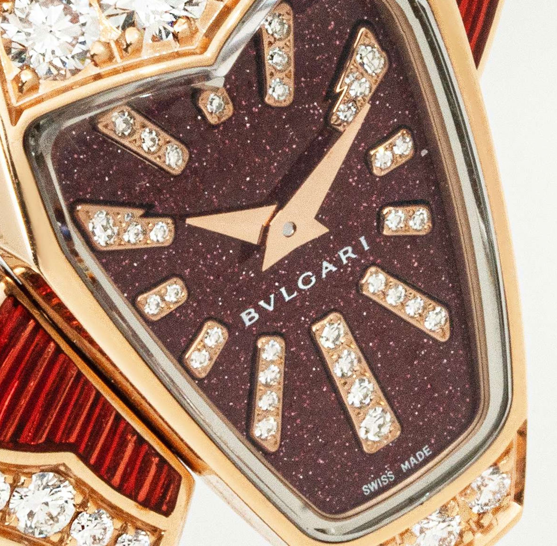 Bvlgari 18k Rose Gold Diamond Serpenti Scaglie Watch