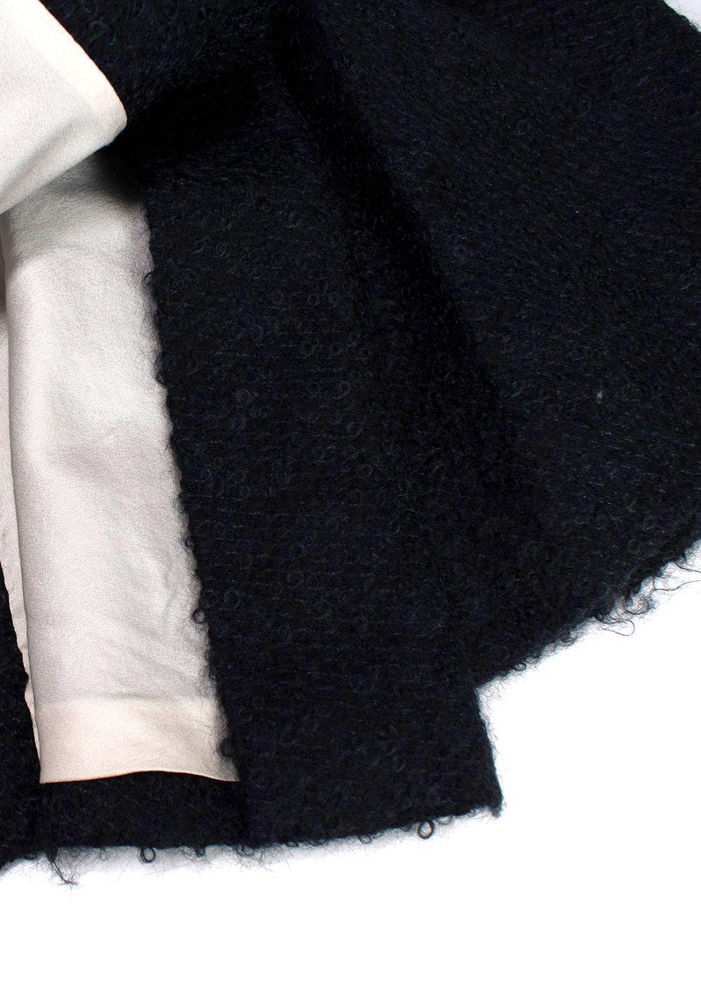 Dior Navy Mohair-blend Belted Skirt