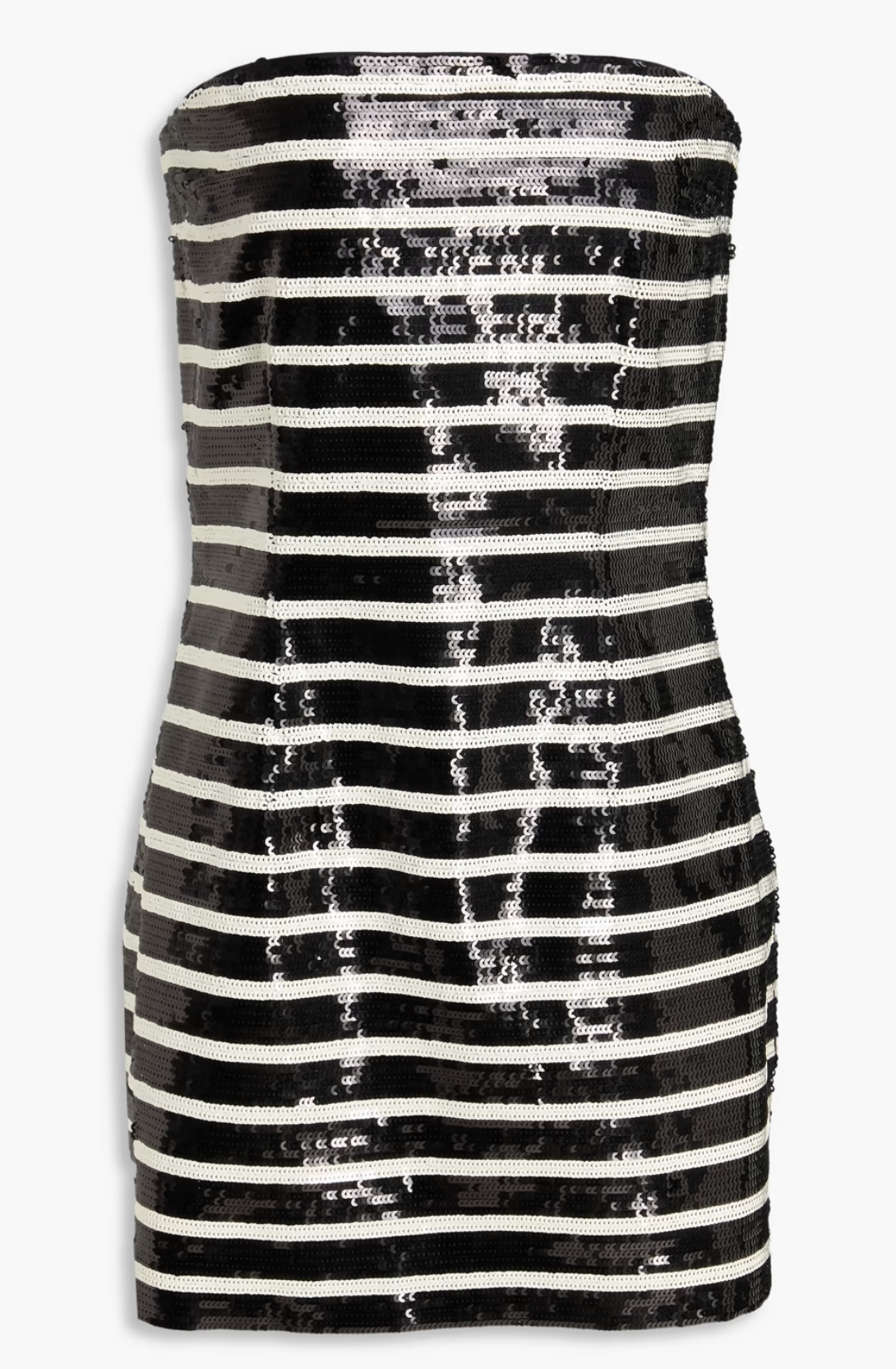 Veronica Beard Cala Strapless Striped Sequined Mini Dress