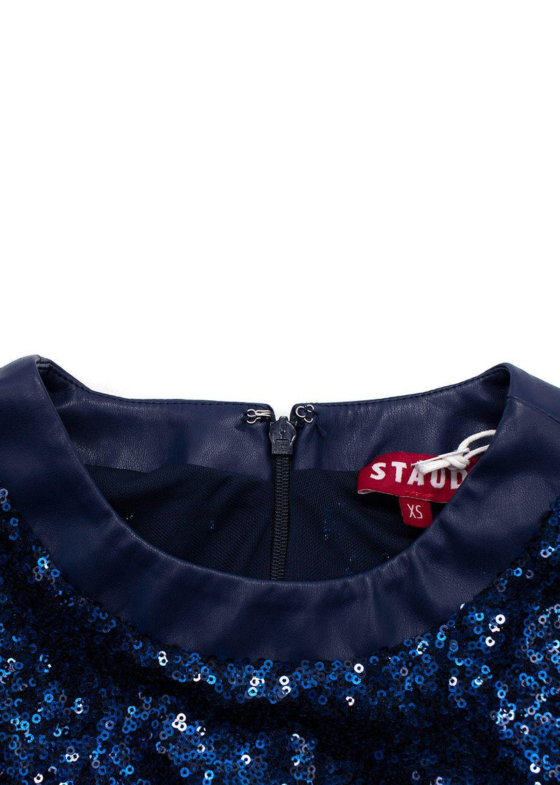 Staud Cobalt Sequin Long Sleeve Mini Dolce Dress