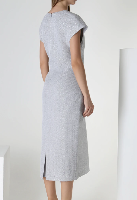St. John Cap Sleeve Lurex Dress