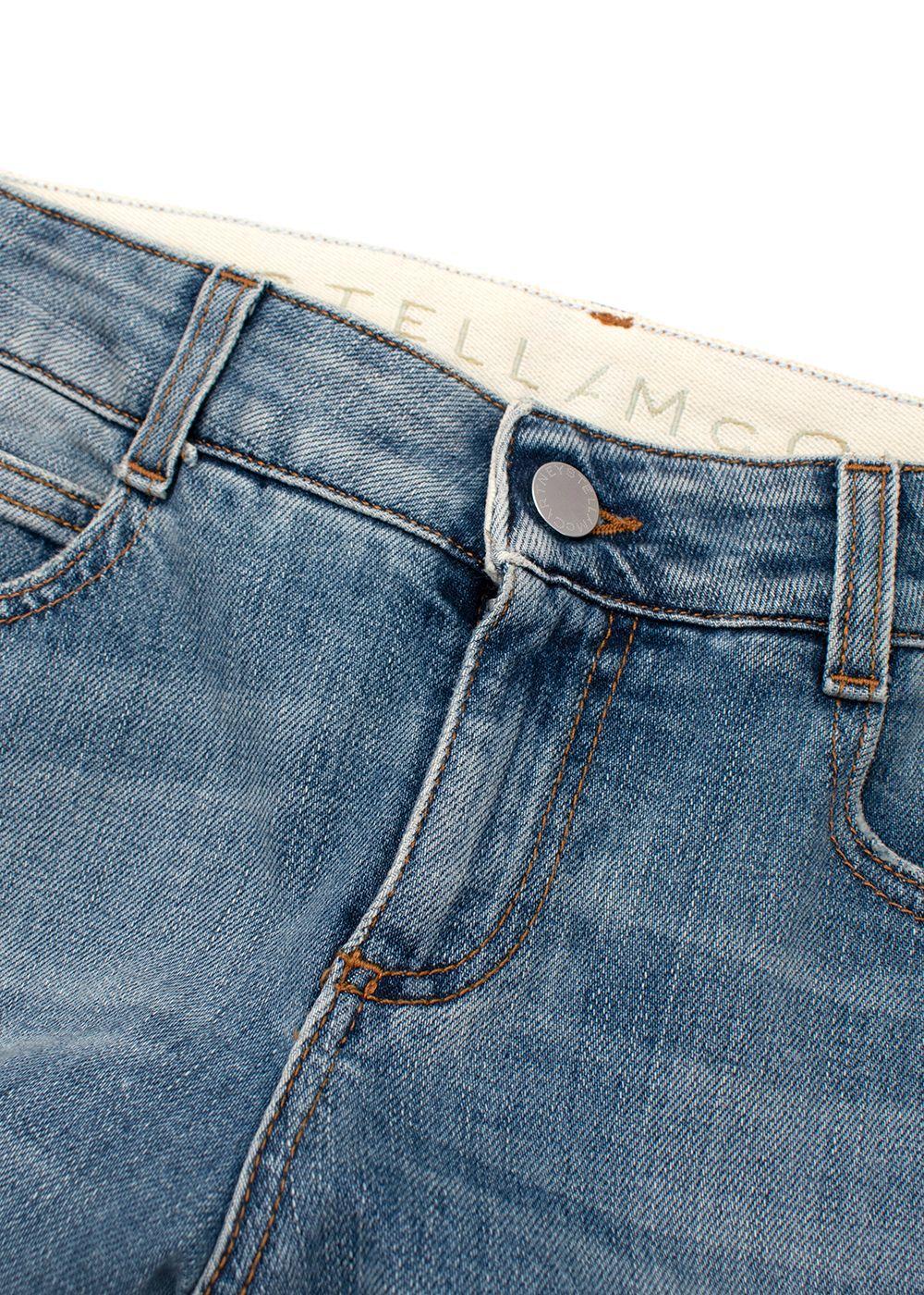 Light Blue Frayed Detailed Denim Jeans
