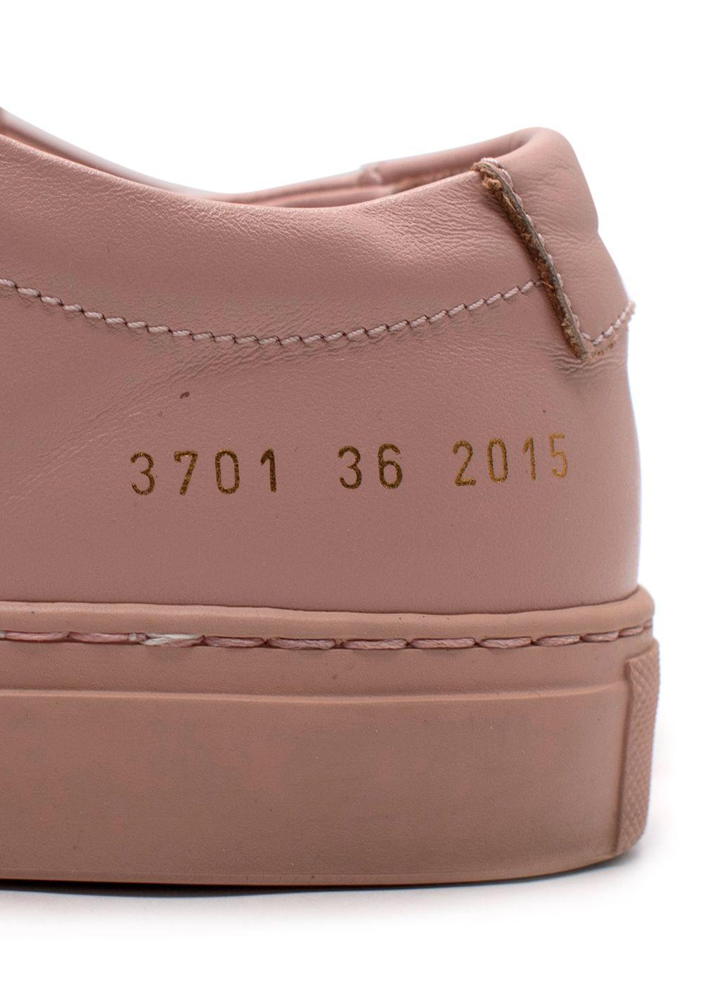 Common Project Pink Leather Low Top Trainers