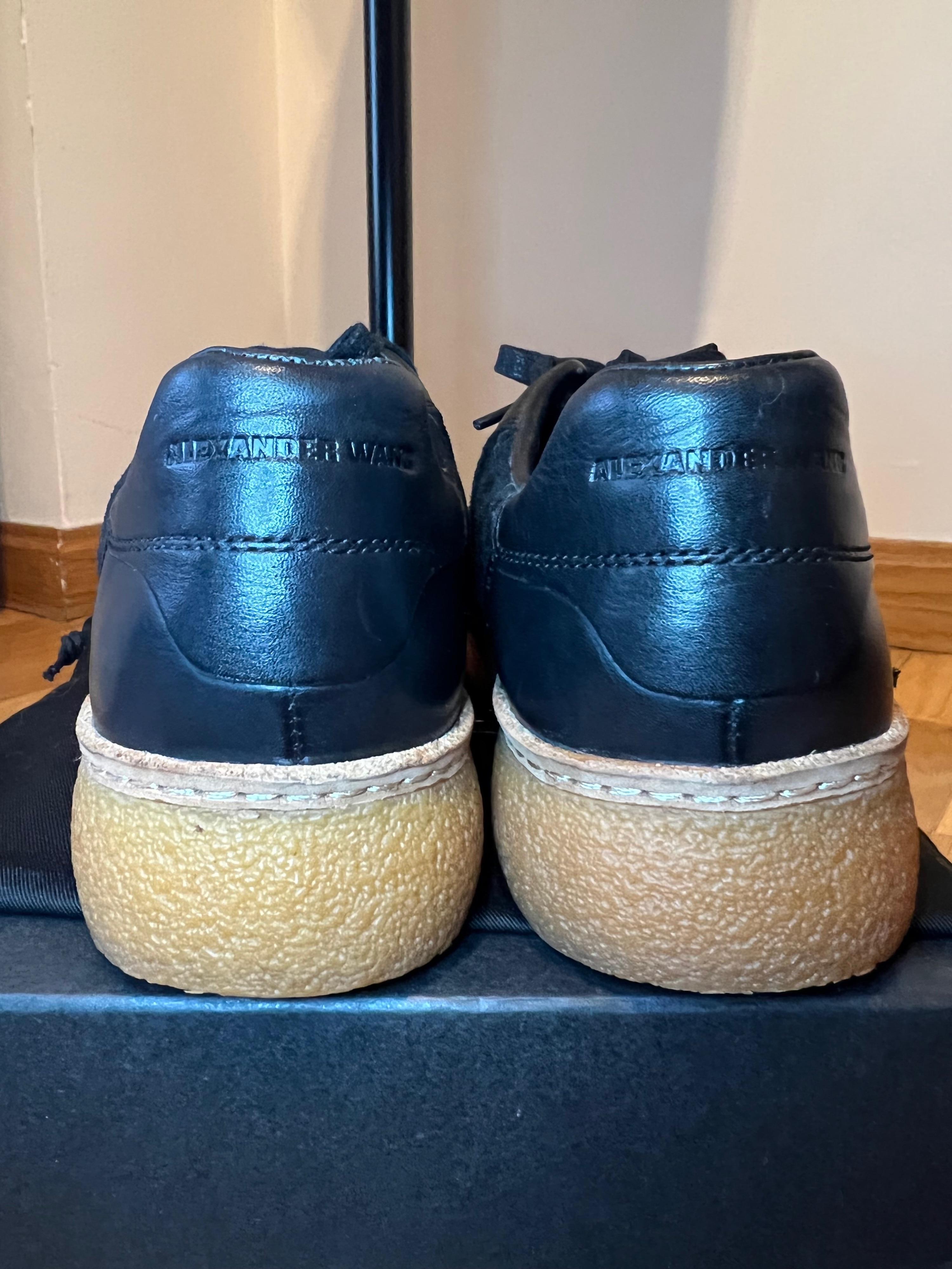 Black Leather & Suede Crepe Sole Trainers