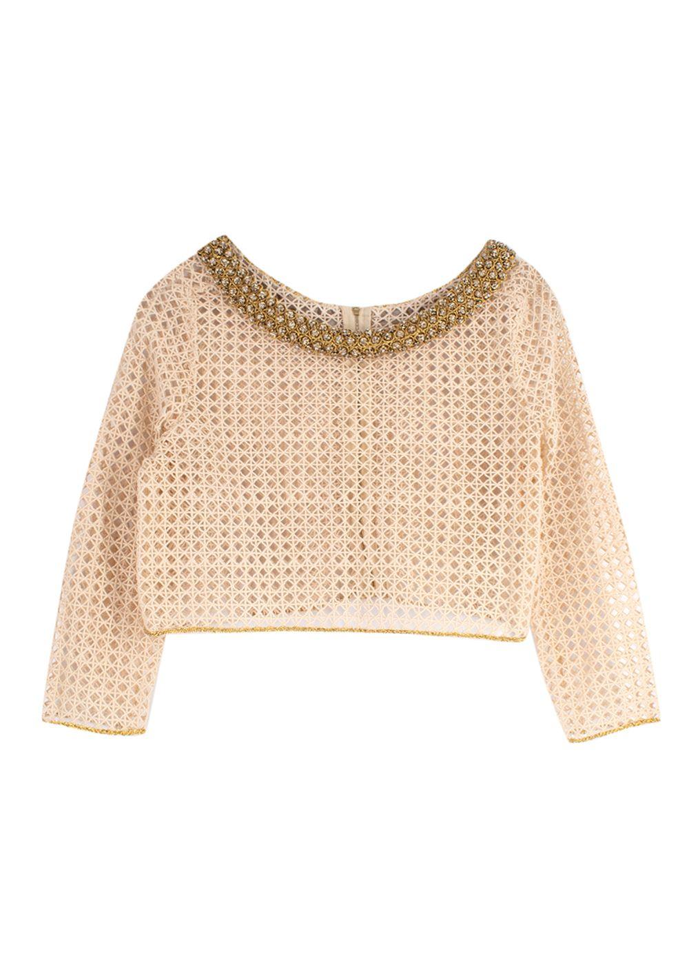 Embellished Crochet Top
