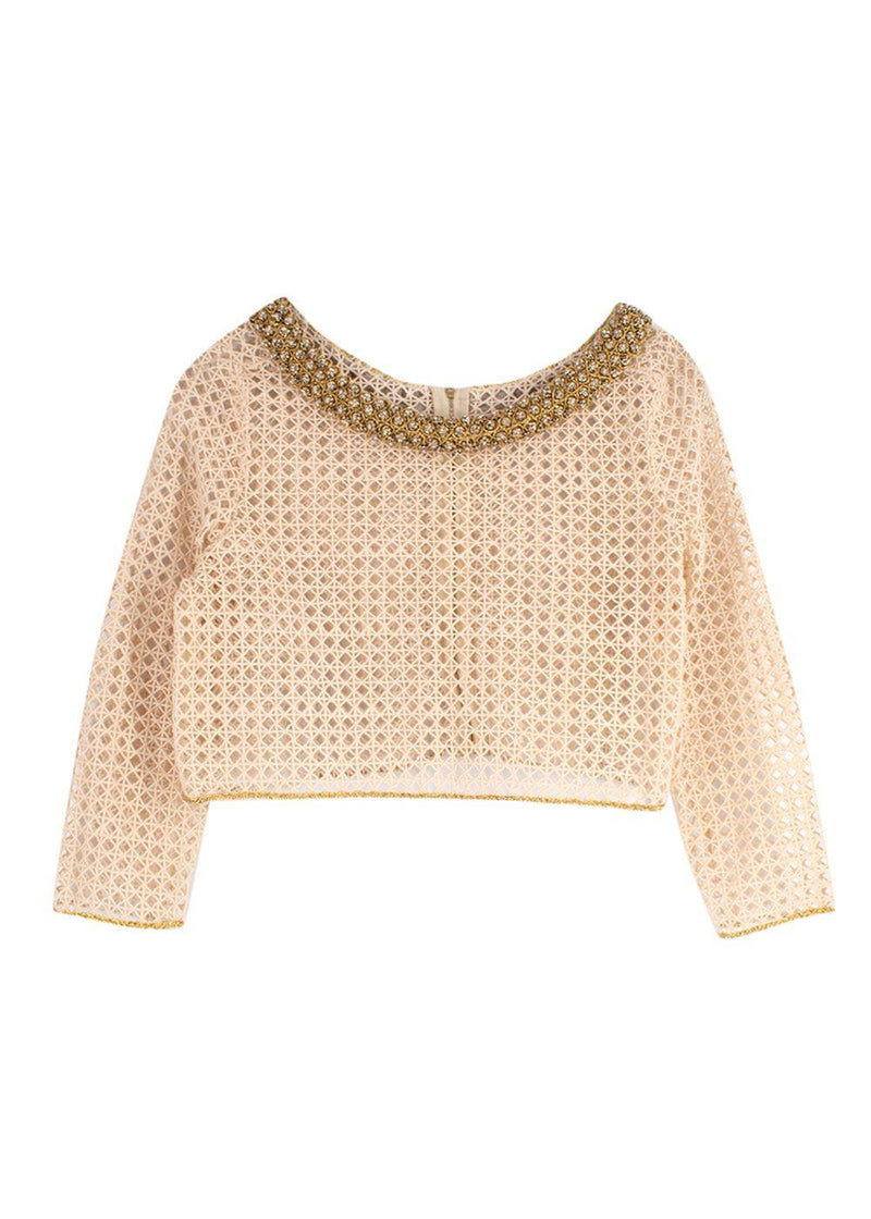 Embellished Crochet Top