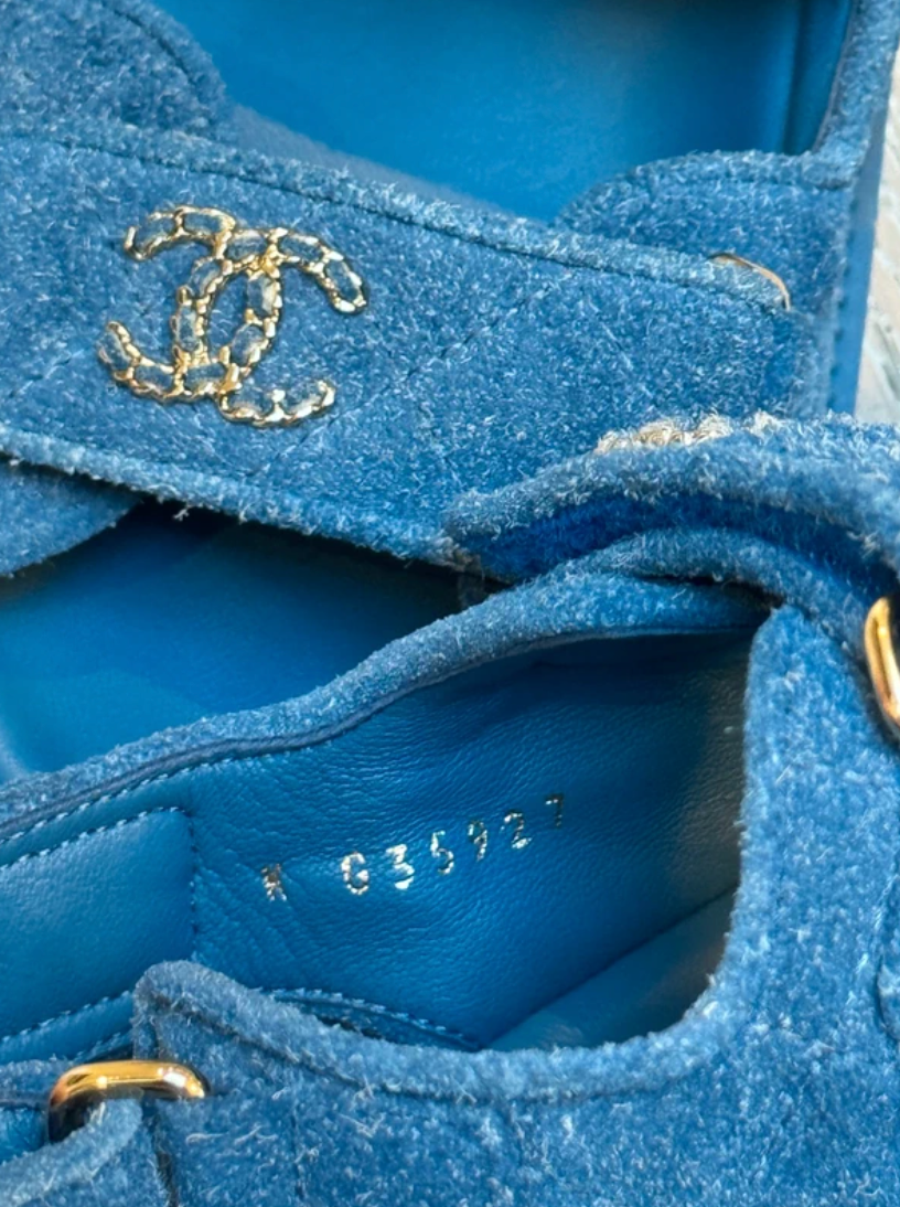 Chanel Blue  Denim Dad Sandals
