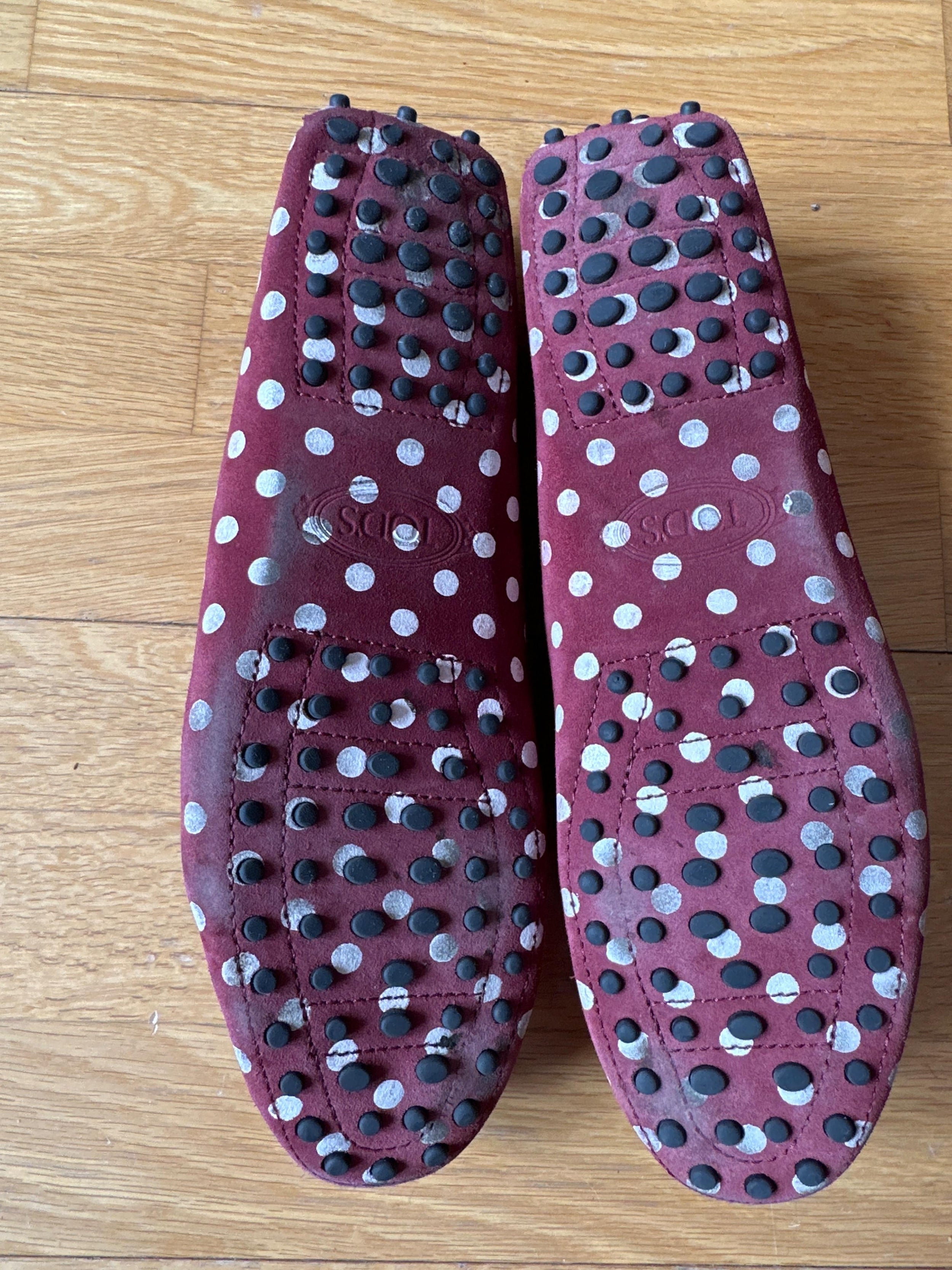 Polka Dot Suede Driving Mocassins