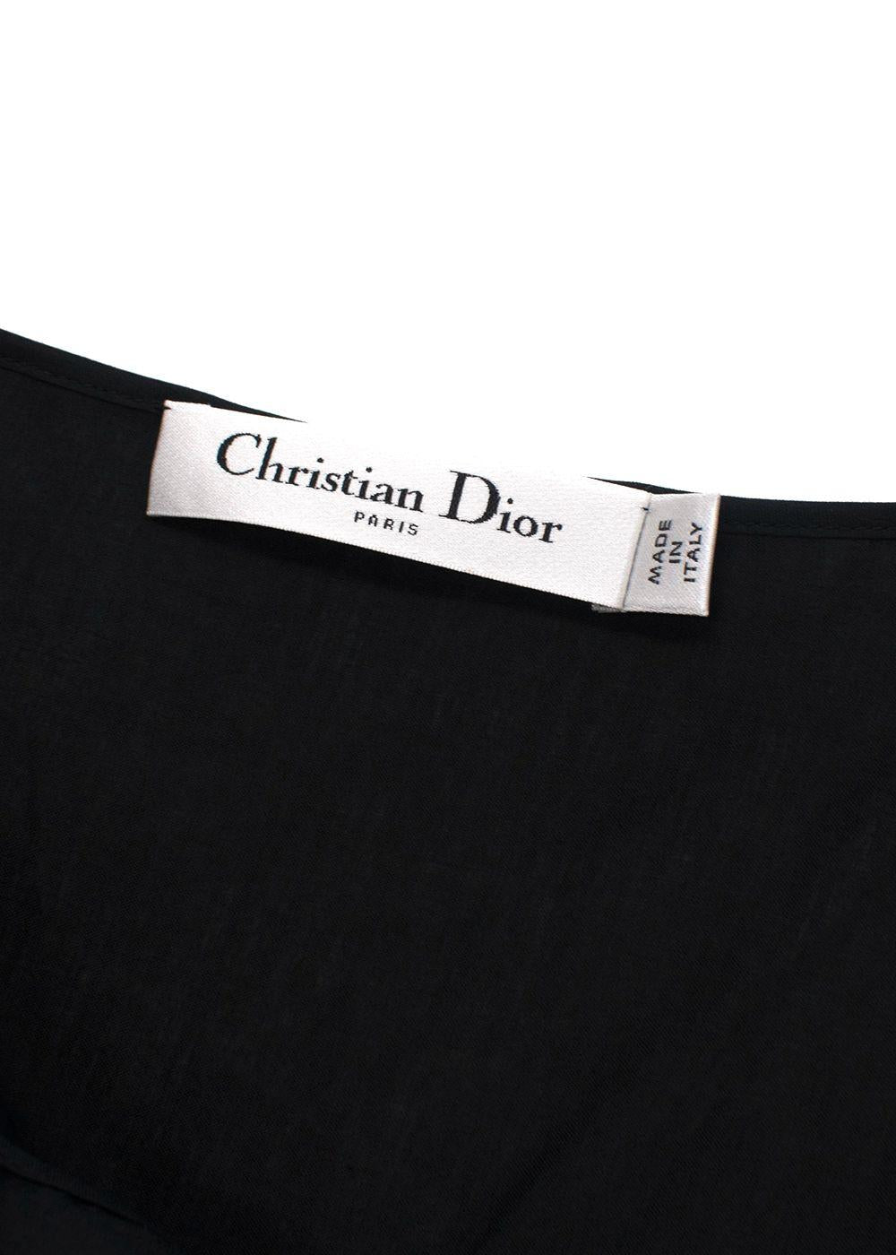 Christian Dior Black Broderie Anglaise Midi Skirt
