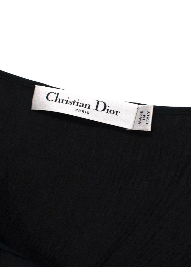 Christian Dior Black Broderie Anglaise Midi Skirt