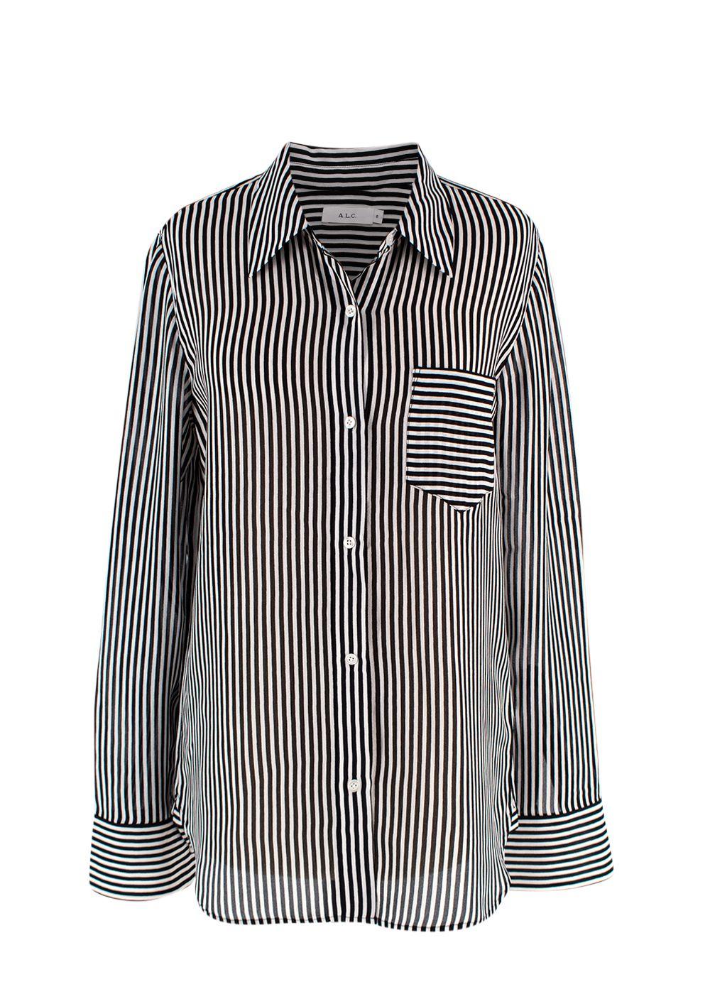 A.L.C Black and White Monochrome Stripe Trouser Set