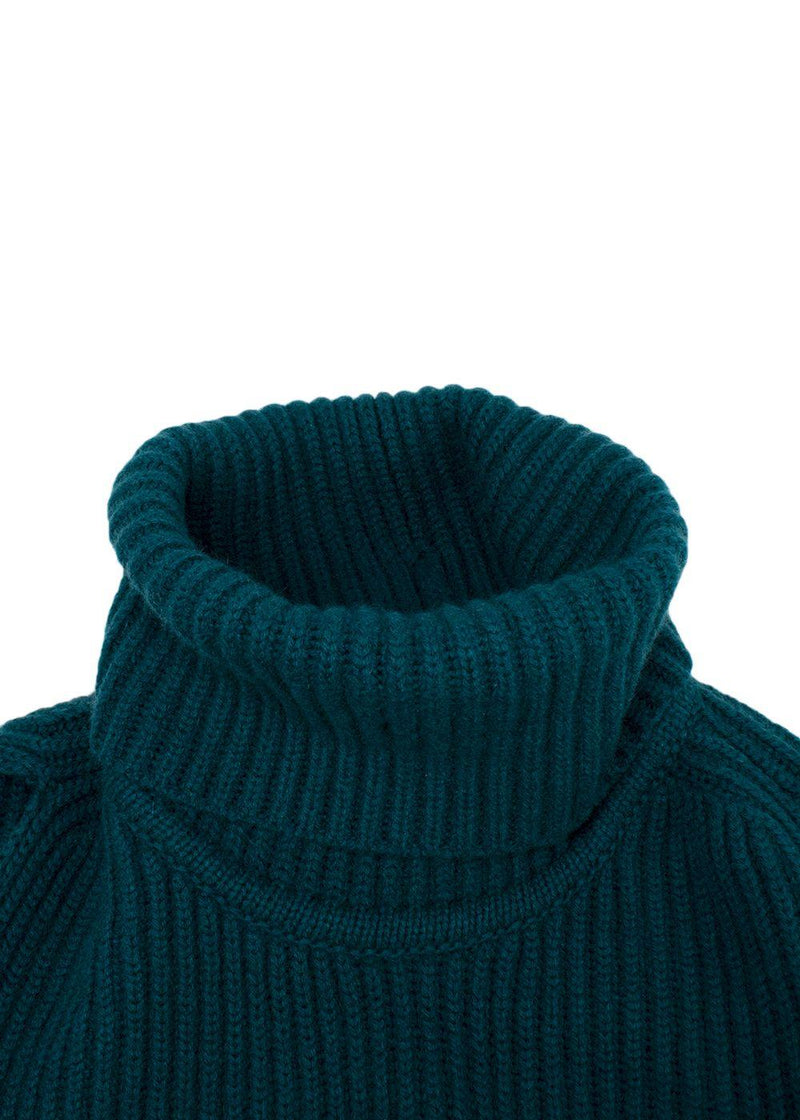Antonio Berardi Teal Cold-shoulder Merino wool & Cashmere Jumper