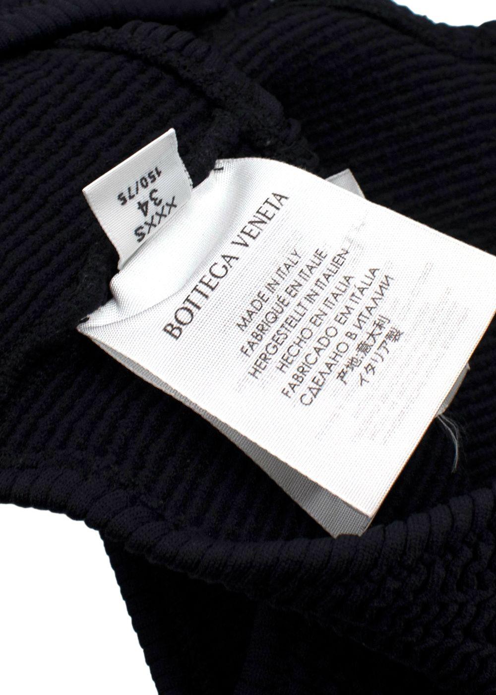 Bottega Veneta Black Smocked Jersey Bikini