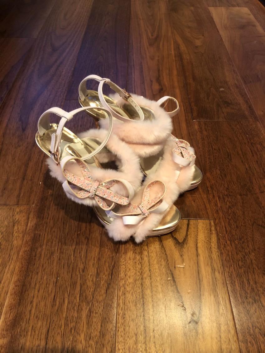 Sophia Webster Pink Bella Faux Fur Sandals