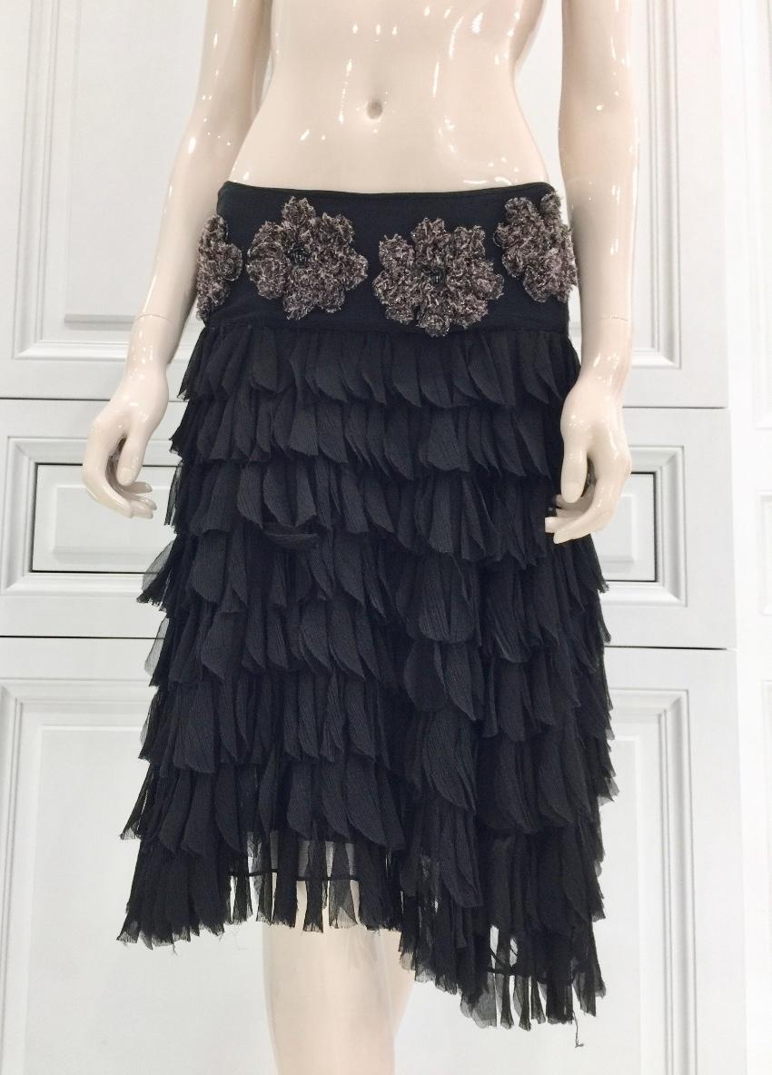 Eric Way Couture Silk Feathers Skirt