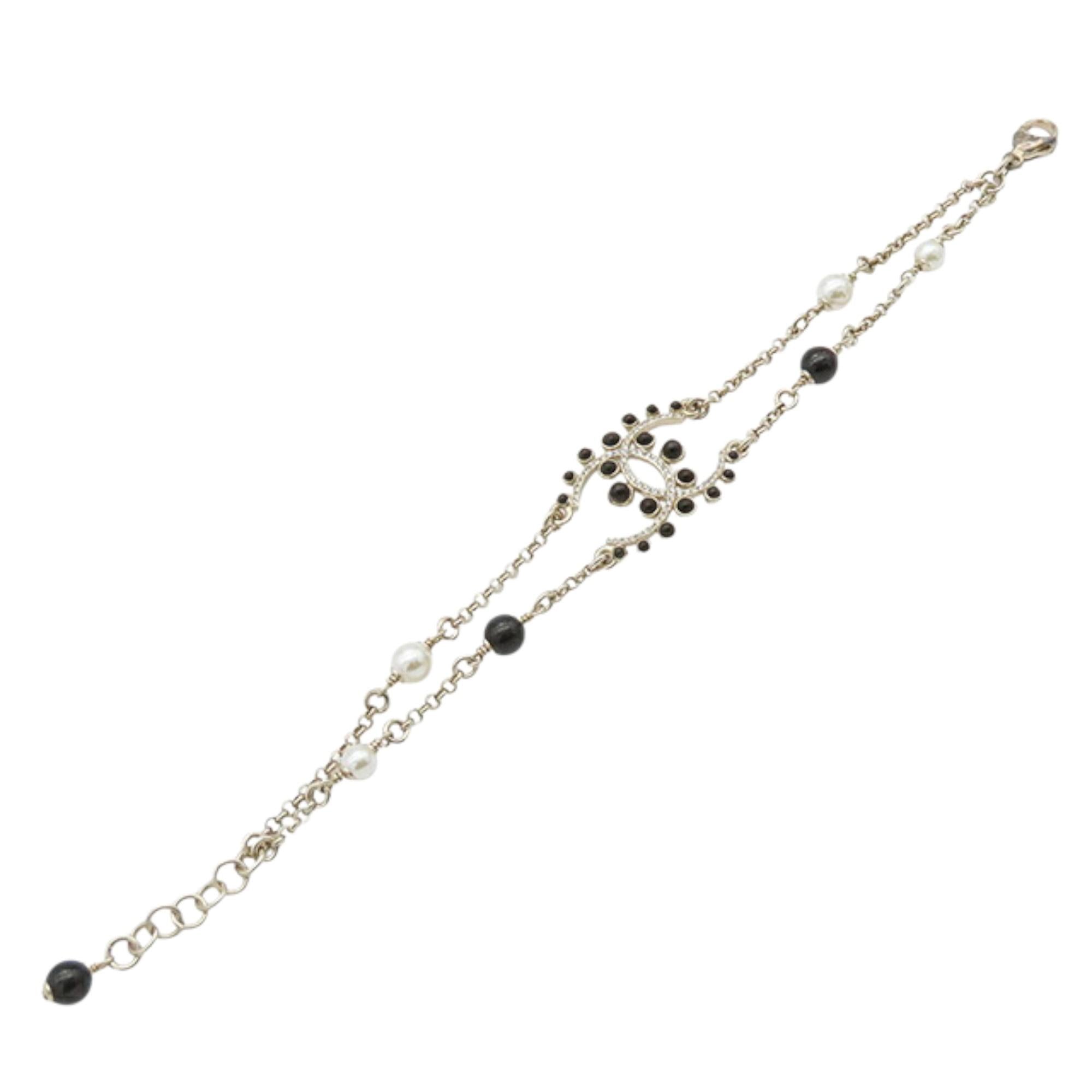 Chanel Faux Pearl Rhinestones Bracelet