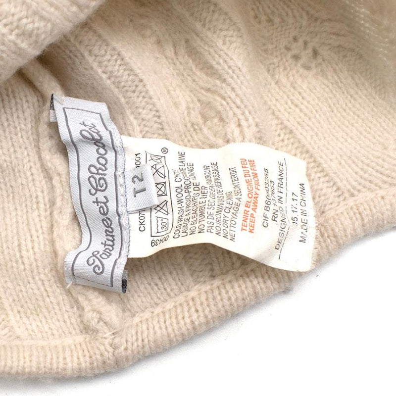 Tartine et Chocolat Ivory Wool & Cashmere Beanie