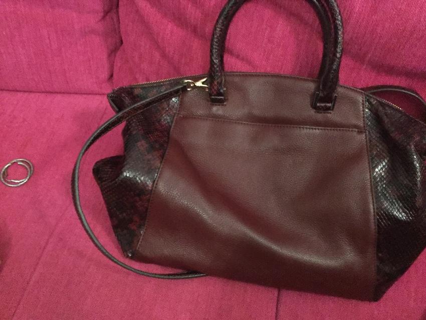 Michael Michael Kors Snake Skin Burgundy Tote Bag
