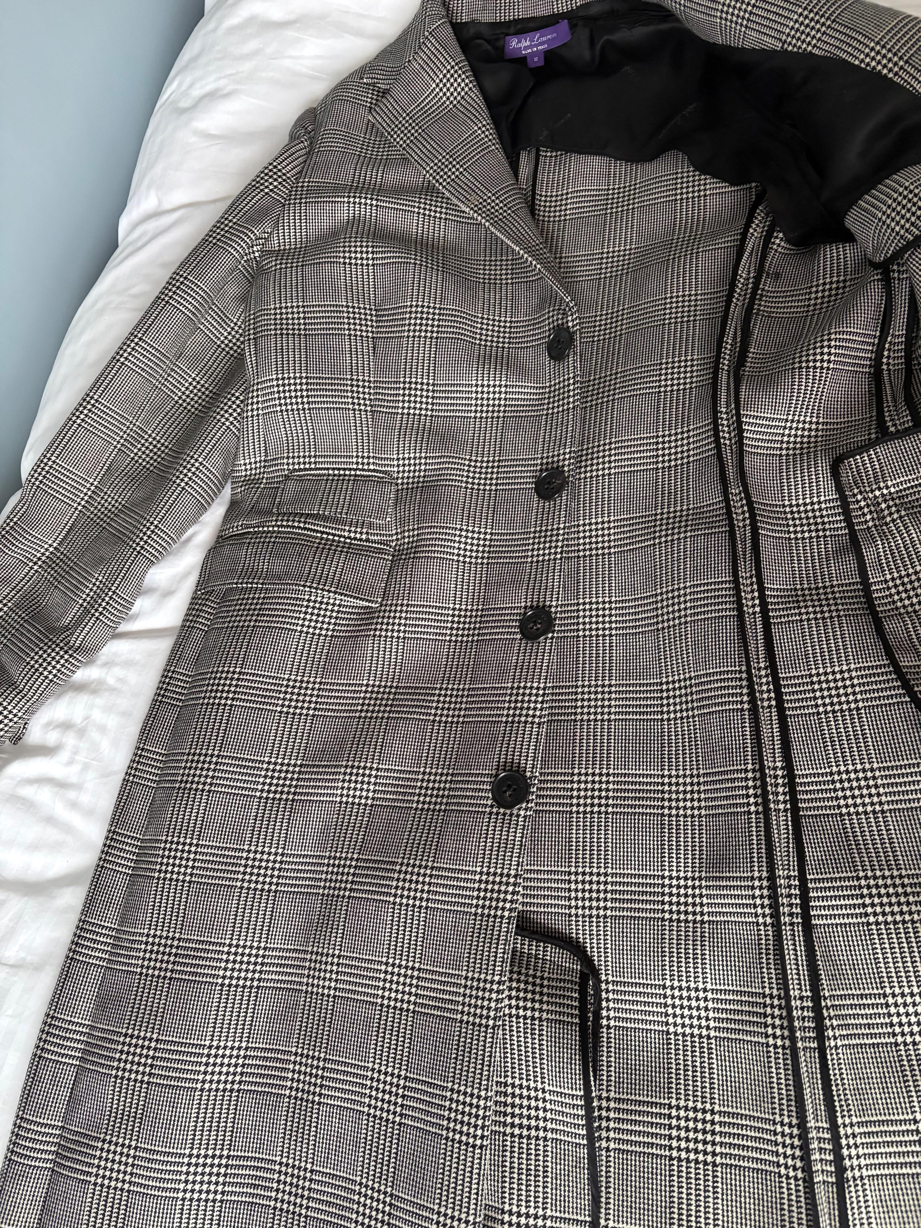 Ralph Lauren Collection Syeda houndstooth wool coat.