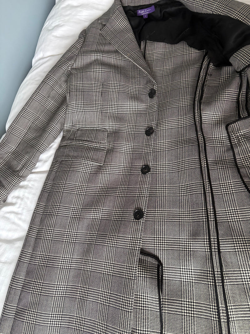 Ralph Lauren Collection Syeda houndstooth wool coat.
