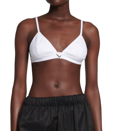 Prada White Cotton Bralette