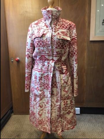 Kenzo Cream & Red Embroidered Coat