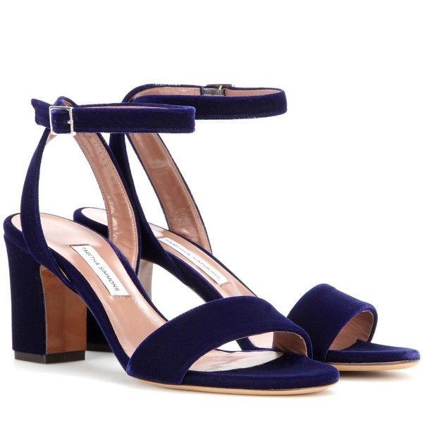Tabitha Simmons Blue Velvet Leticia Sandals