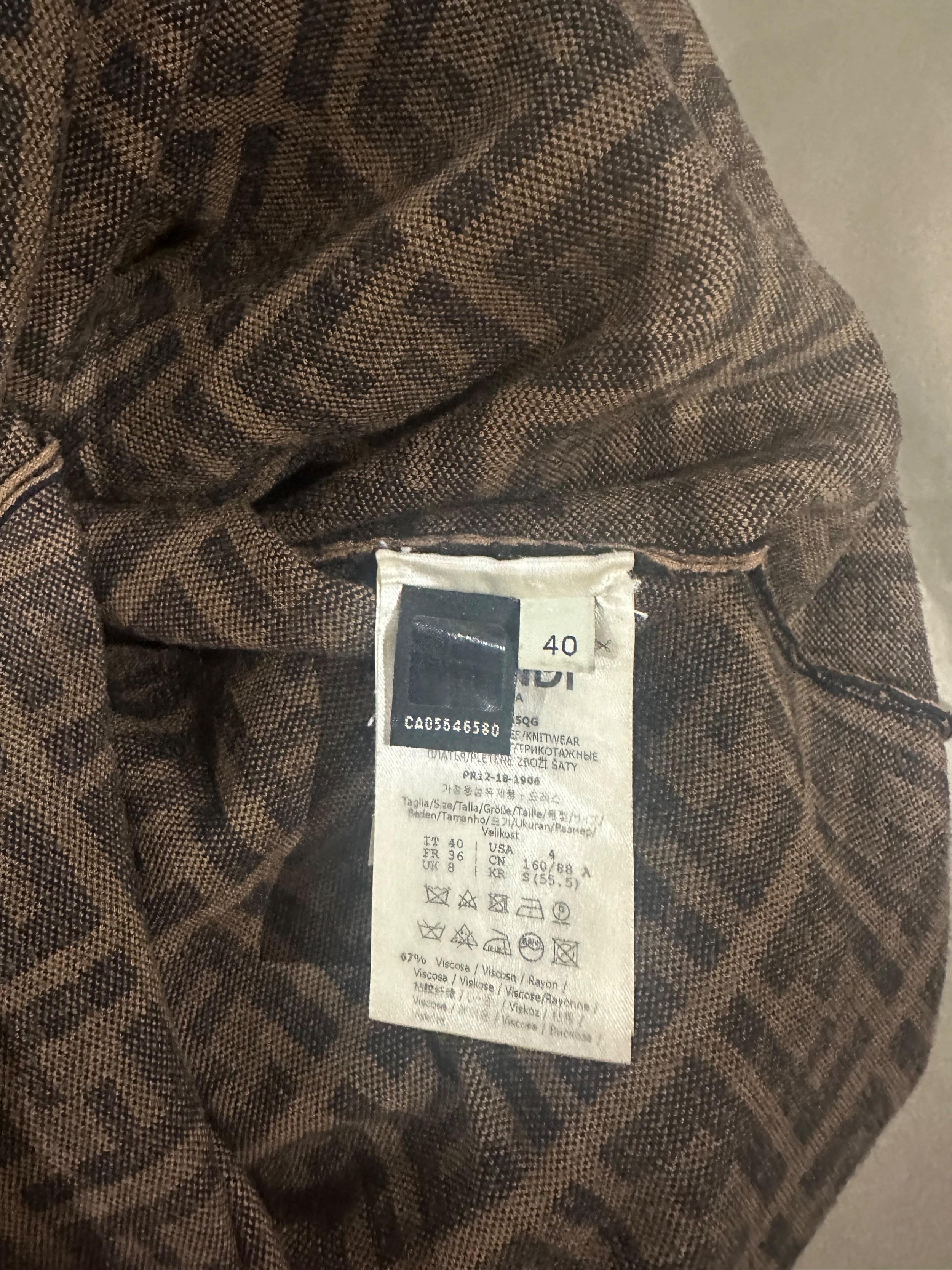Fendi Bardot Monogram Midi Dress