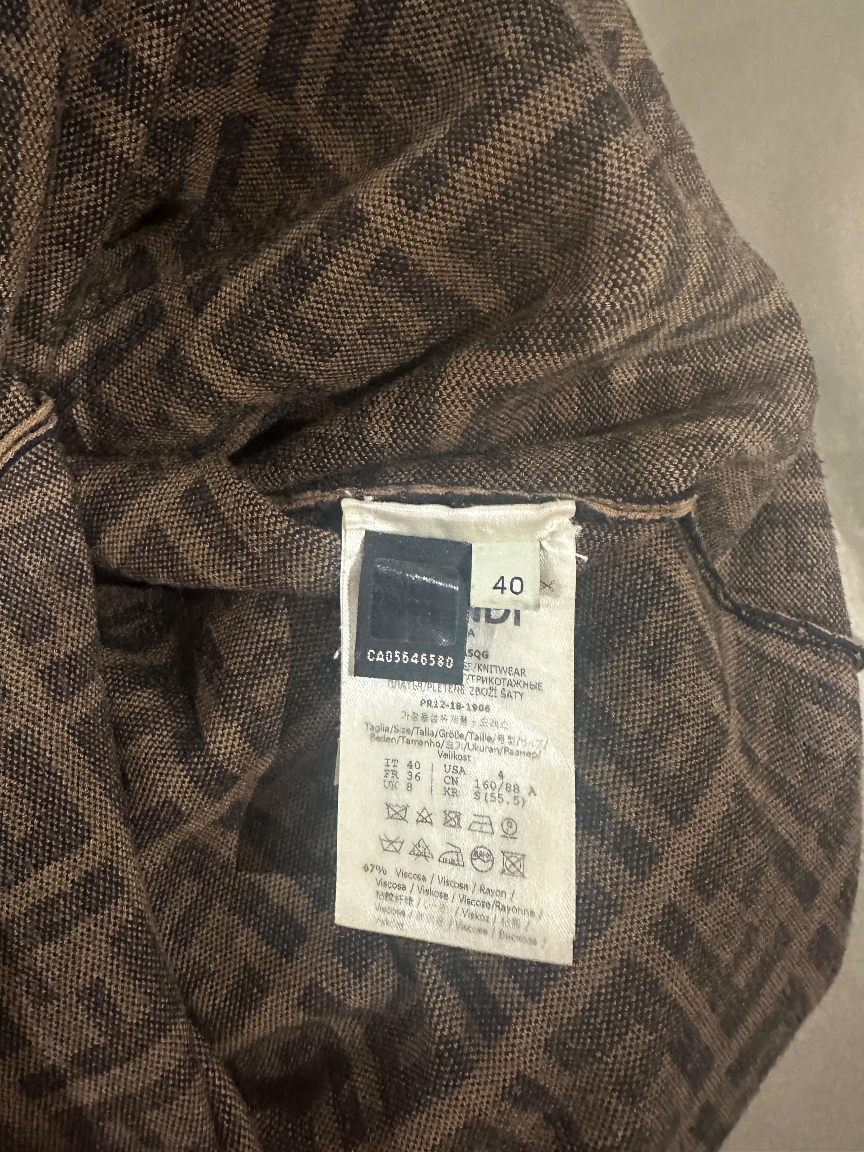 Fendi Bardot Monogram Midi Dress