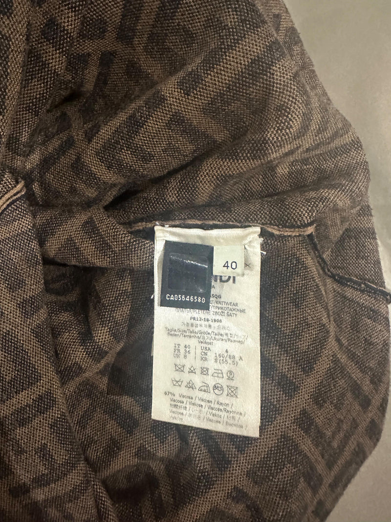 Fendi Bardot Monogram Midi Dress